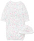 ფოტო #1 პროდუქტის Baby Girls Cotton Floral Print Hat and Gown, 2 Piece Set