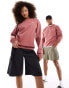 Vans – Fleece-Sweatshirt in Rosa mit Rundhalsausschnitt