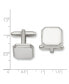 ფოტო #3 პროდუქტის Kelly Waters Rhodium-plated Square Beaded Engravable Cuff Links