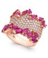 ფოტო #1 პროდუქტის Rosa by EFFY® Ruby (3-1/4 ct. t.w.) & Diamond (1-3/8 ct. t.w.) Ring in 14k Rose Gold