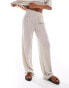 Фото #4 товара Vero Moda knitted wide leg trouser co-ord in oatmeal