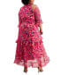 ფოტო #3 პროდუქტის Plus Size Printed Cold-Shoulder Tiered Ruffled Maxi Dress