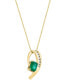ფოტო #1 პროდუქტის EFFY® Emerald (1-3/8 ct. t.w.) & Diamond (1/5 ct. t.w.) Pendant Necklace in 14k Gold