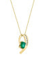 Фото #1 товара EFFY® Emerald (1-3/8 ct. t.w.) & Diamond (1/5 ct. t.w.) Pendant Necklace in 14k Gold