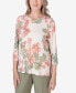 Фото #4 товара Women's Tuscan Sunset Keyhole Neck Floral Textured Top