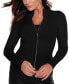 ფოტო #5 პროდუქტის Black Label Women's Mock Neck Ribbed Sweater