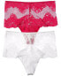 Фото #2 товара Le Mystere 2Pk Lace Allure High-Waist Thong Women's