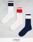 Фото #1 товара ASOS DESIGN 3 pack chunky stripe sock in multiple colours