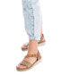 ფოტო #6 პროდუქტის Women's Wedge Sandals With Gold Studs, Light Brown
