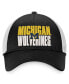 Фото #4 товара Men's Black, White Michigan Wolverines Stockpile Trucker Snapback Hat