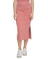 ფოტო #1 პროდუქტის Women's Side-Slit Pull-On Midi Skirt