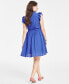 Фото #4 товара Ruffled-Sleeve Tie-Waist Minidress, Created for Macy's