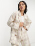 Фото #1 товара Monki co-ord oversized blazer in beige check