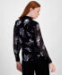 Фото #2 товара Women's Floral-Print Tie-Neck Blouse