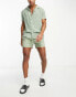 Фото #1 товара Hunky Trunks beach shirt in khaki checkerboard print