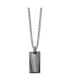 ფოტო #3 პროდუქტის Polished Black IP-plated Rectangle Dog Tag Curb Chain Necklace