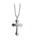 Фото #3 товара Black IP-plated Laser cut Cross Pendant Rope Chain Necklace