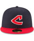 Фото #2 товара Men's Navy Cleveland Guardians Cooperstown Collection Wool 59FIFTY Fitted Hat
