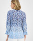 ფოტო #2 პროდუქტის Women's Printed 3/4 Sleeve Tassle Top, Created for Macy's