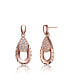 Sterling Silver Cubic Zirconia 18K Rose Plated Teardrop Earrings