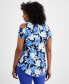 Фото #2 товара Women's Printed Short-Sleeve Cold-Shoulder Top, Created for Macy's