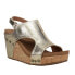 Фото #2 товара Corkys Tiffanee Studded Metallic Wedge Womens Gold Casual Sandals 41-0266-GOLD