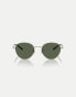 Фото #3 товара Ralph Lauren Ph3144 round polarised sunglasses with green lens in semi-shiny pale gold