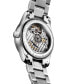ფოტო #3 პროდუქტის Women's Swiss Automatic Master Moonphase Diamond (1/20 ct. t.w.) Stainless Steel Bracelet Watch 34mm
