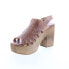 Bed Stu Fontella F377003 Womens Brown Leather Heeled Sandals Shoes 8.5