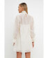 Фото #2 товара Women's Embroidered Organza Smock Neck Dress
