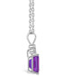 ფოტო #3 პროდუქტის Amethyst (2-1/4 ct. t.w.) and Diamond (1/10 ct. t.w.) Pendant Necklace in 14K Gold or 14K White Gold