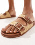 Фото #4 товара New Look double strap sandal with raffia in tan