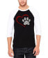 Paw Heart - Men's Raglan Baseball Word Art T-Shirt M - фото #1