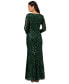 Фото #4 товара Women's Sequined Lace V-Neck Gown