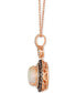 ფოტო #2 პროდუქტის Neopolitan Opal (1-1/5 ct. t.w.) & Diamond (x ct. t.w.) Halo Adjustable 20" Pendant Necklace in 14k Rose Gold