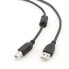Gembird Cablexpert CCFB-USB2-AMBM-3M - 3 m - USB type-A - USB Type-B - Male/Male - Black - China