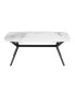 Modern Horse Belly Shape Dining Table With Metal Base