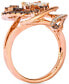 Crazy Collection® Chocolate Diamond & Nude Diamond Swirl Statement Ring (1-1/2 ct. t.w.) in 14k Rose Gold