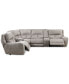 Фото #7 товара CLOSEOUT! Terrine 6-Pc. Fabric Sectional with 2 Power Motion Recliners and 2 USB Consoles, Created for Macy's