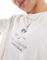 ASOS DESIGN relaxed t-shirt in off white with Florida text print Бежевый, S - Chest 38 - фото #2