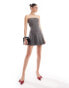 Extro & Vert pinstripe mini bandeau dress in grey