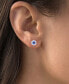 ფოტო #2 პროდუქტის Cubic Zirconia Evil Eye Stud Earrings in Sterling Silver