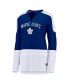 ფოტო #3 პროდუქტის Women's Auston Matthews Blue and White Toronto Maple Leafs Power Player Long Sleeve Notch Neck T-shirt