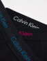 Фото #4 товара Calvin Klein cotton stretch boxer briefs 3 pack in black with coloured logo