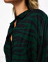 ASOS DESIGN oversized long sleeve shirt in green zebra print