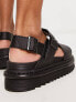 Dr Martens Voss black leather flat chunky sandals