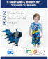 Фото #6 товара Boys Justice League Batman T-Shirt and French Terry Shorts Outfit Set to