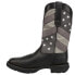 Durango Rebel Faded Flag Patriotic Square Toe Wellington Mens Black, Grey Casua