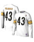 Men's Troy Polamalu White Pittsburgh Steelers Retired Player Name and Number Long Sleeve T-Shirt