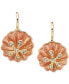 Gold-Tone Pavé Color Flower Drop Earrings